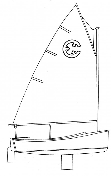 Com-Pac Picnic Cat Line Drawing - Photo of Com-Pac Picnic Cat sail boat