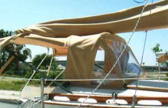 Canvas Country dodger on Com-Pac Eclipse - Photo of Com-Pac Eclipse sail boat