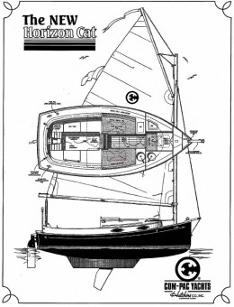 ComPac Horizon Cat line drawing - Photo of Com-Pac Horizon Cat Outboard sail boat